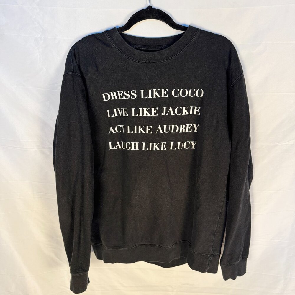 LA/TC Black Distressed Graphic Sweatshirt